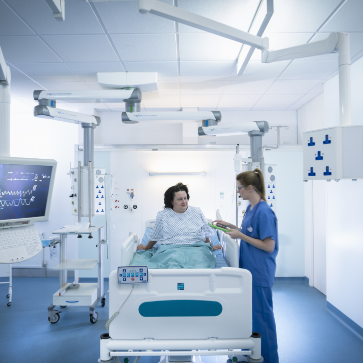 Critical Care Bedspace Equipment, Design and Planning 360 degrees nursing care